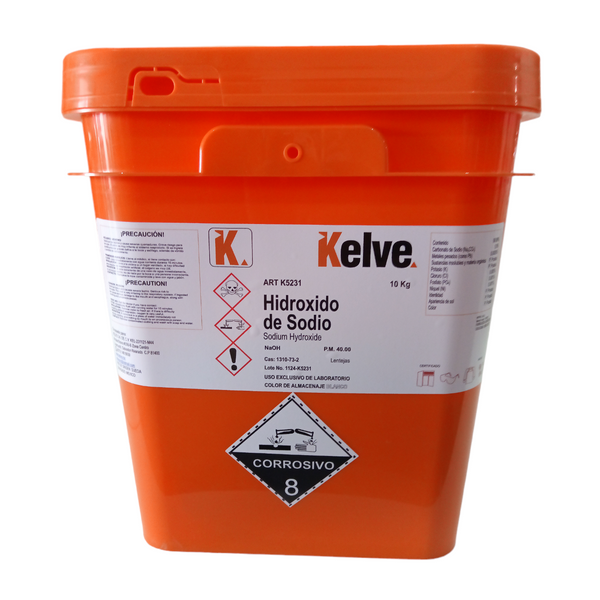 Hidróxido de Sodio (lentejas) 10 Kilogramos Kelve