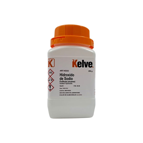 Hidróxido De Sodio (purificado) De 250 Gramos Kelve