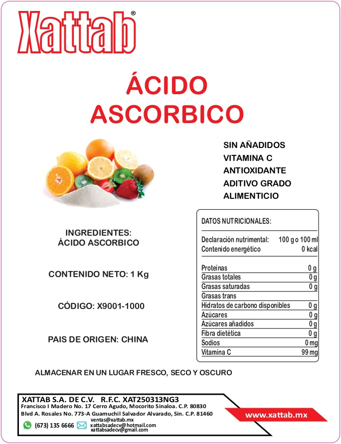 Acido Ascorbico Granel 1 Kilogramo Xattab