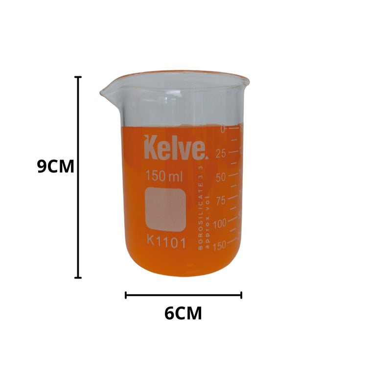 Vaso Precipitado De Vidrio 150 Ml Kelve Paq C/3 ID-3236316