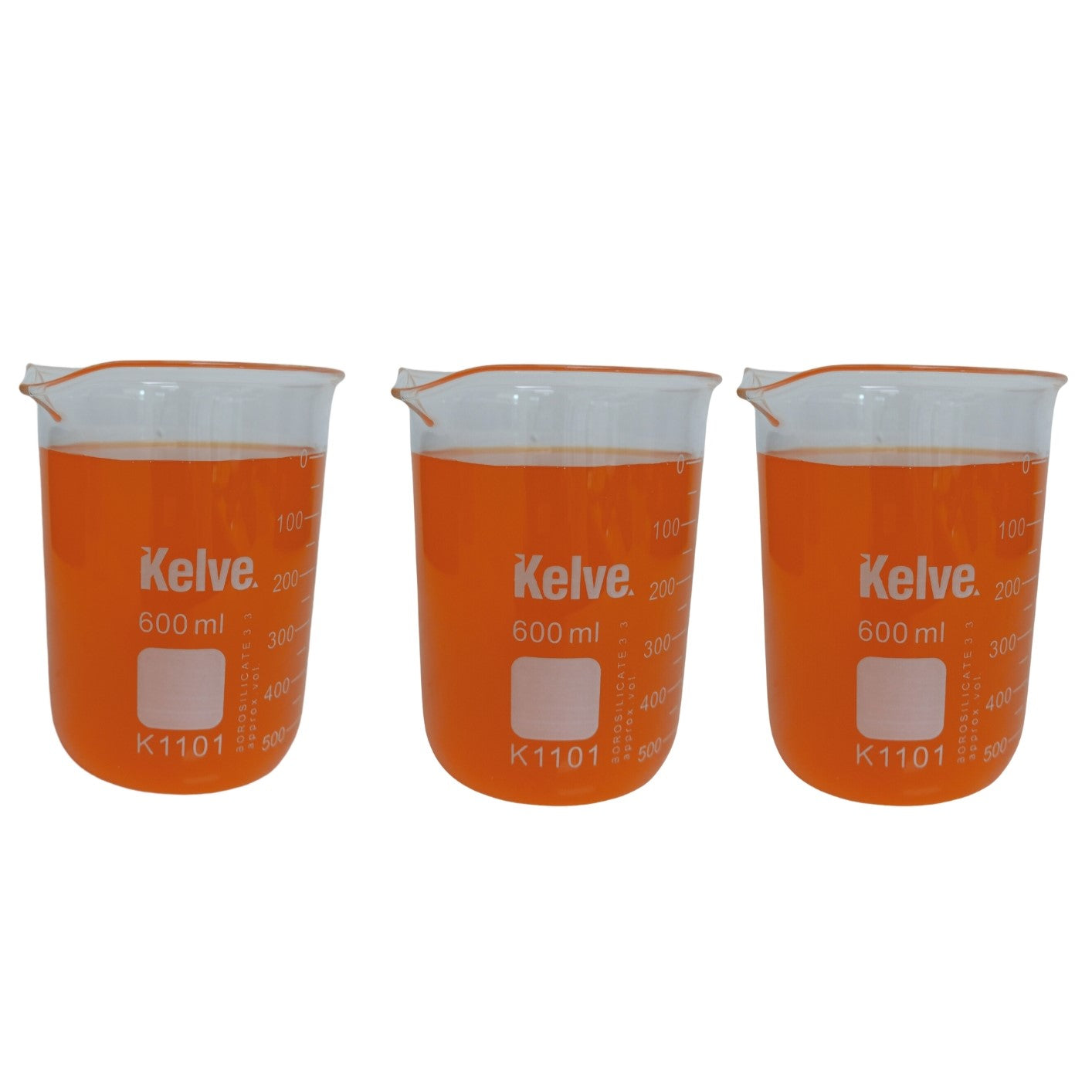 Vaso Precipitado De Vidrio 600 Ml Kelve Paq C/3 ID-3236325