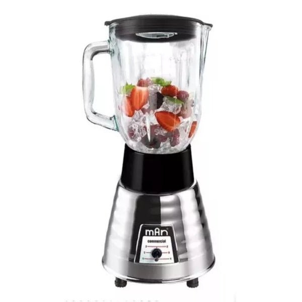 Licuadora 1.5 Litros Cromo con Vaso de Vidrio Man