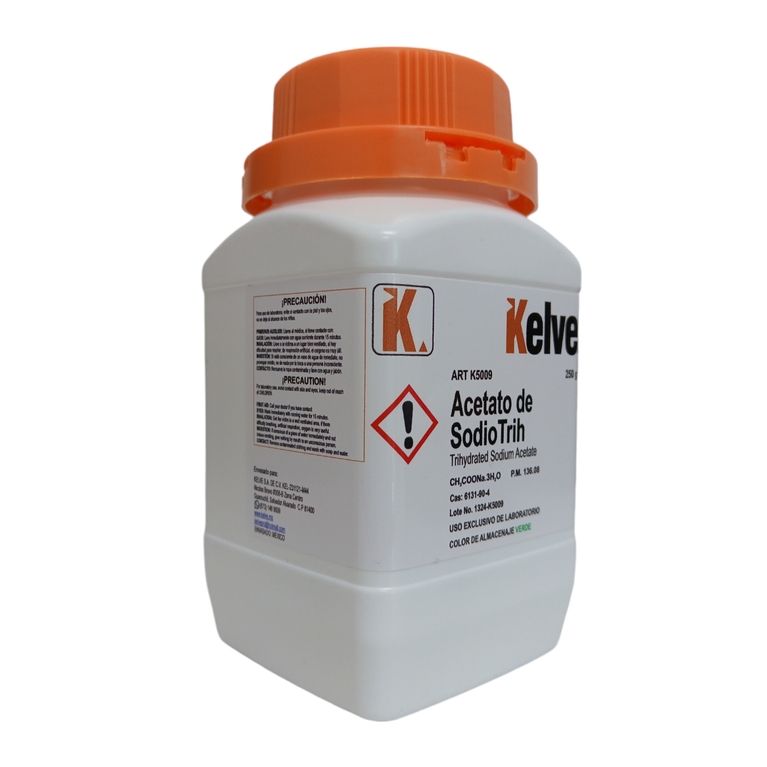 Acetato De Sodio Trihidratado R. A. De 250 G Kelve ID-3210953