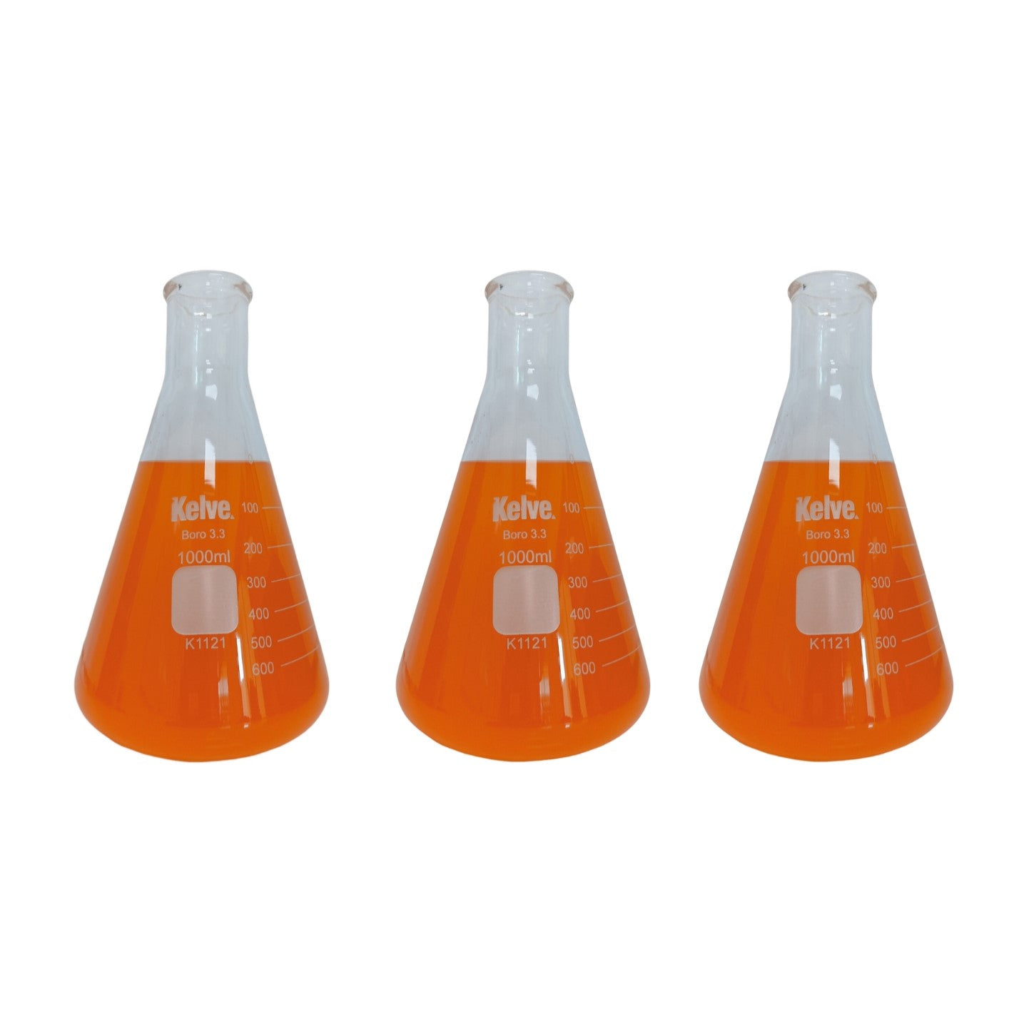 Matraz Erlenmeyer 1000 Ml Vidrio Kelve Paq C/3 ID-3226859