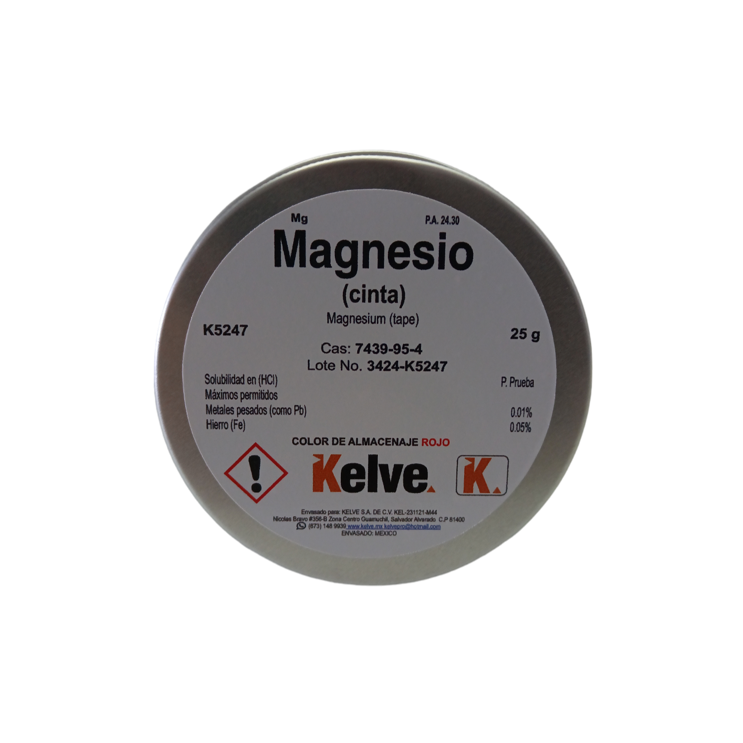 Cinta De Magnesio R. A. Kelve Pieza 25 G ID-2993328