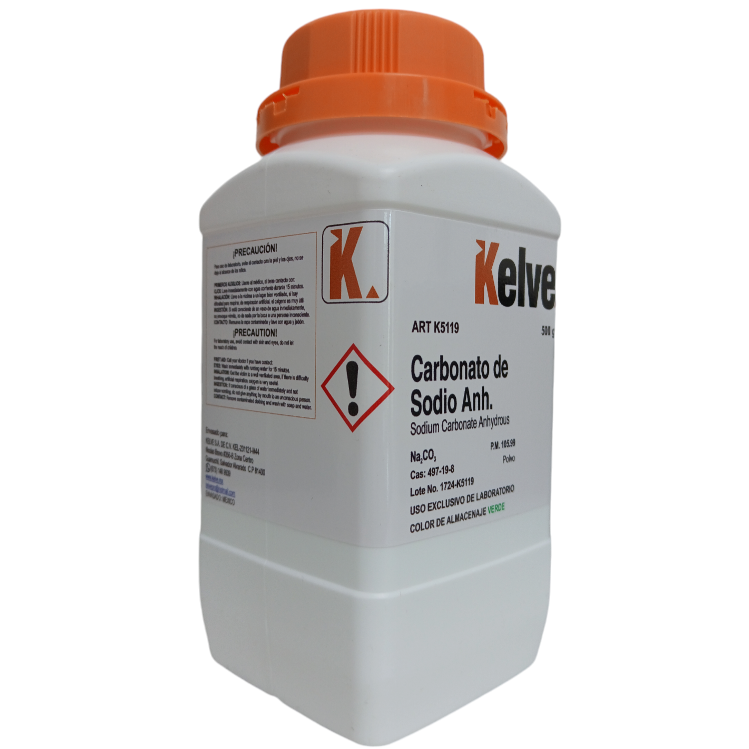 Carbonato De Sodio Anhidro 500 G R. A. Kelve ID-3217601