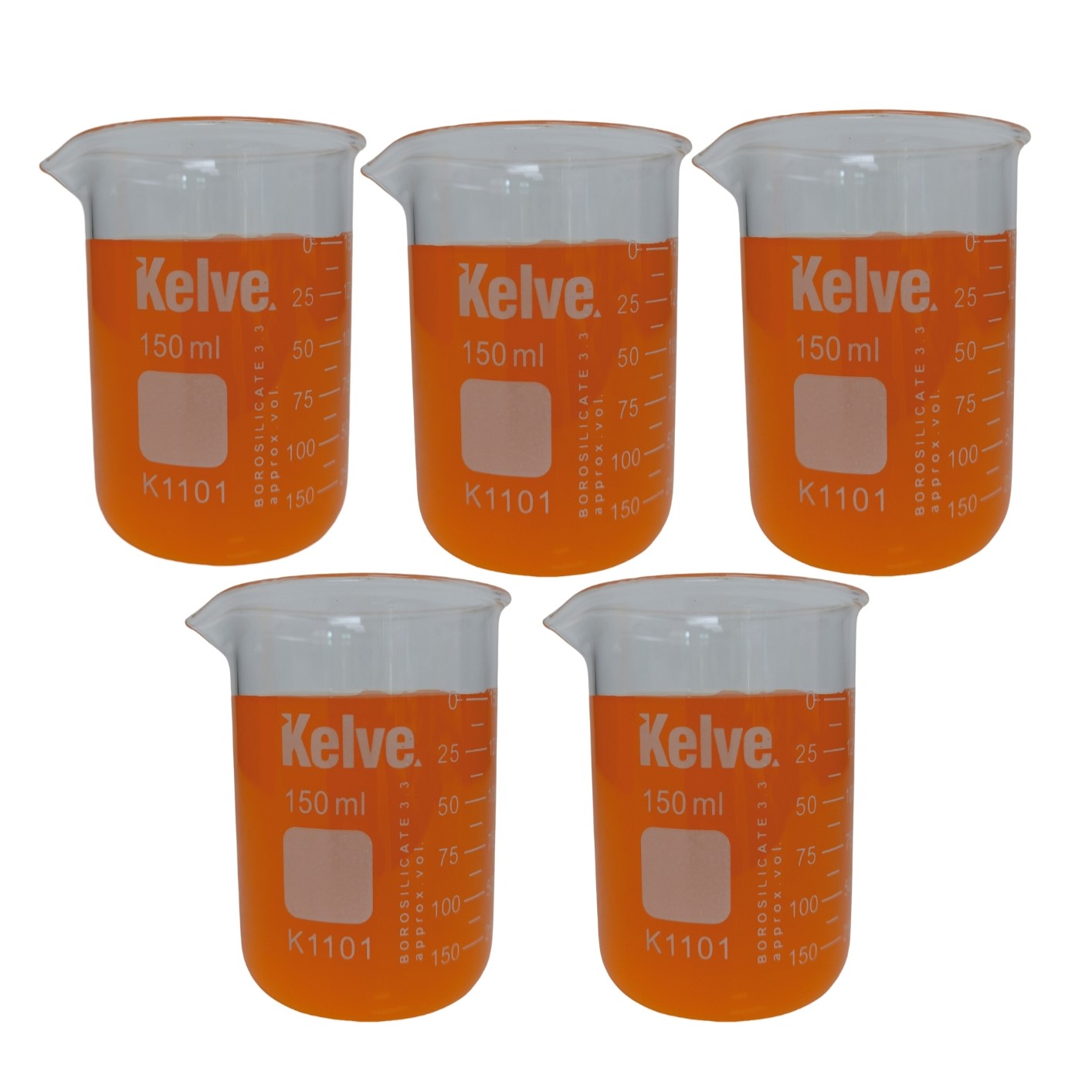 Vaso Precipitado De Vidrio 150 Ml Kelve Paq C/5 ID-3236339