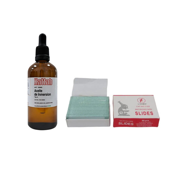 Kit Aceite Inmersión Xattab Tipo A 100 Mililitros + Portaobjetos