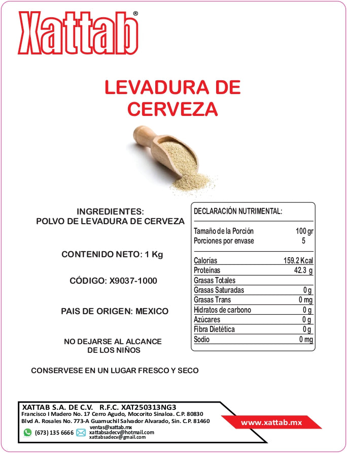 Levadura De Cerveza Natural 1 Kilogramo Xattab