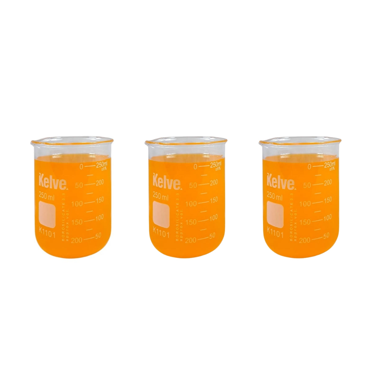 Vaso Precipitado De Vidrio 250 Ml Kelve K1101 Paq C/3