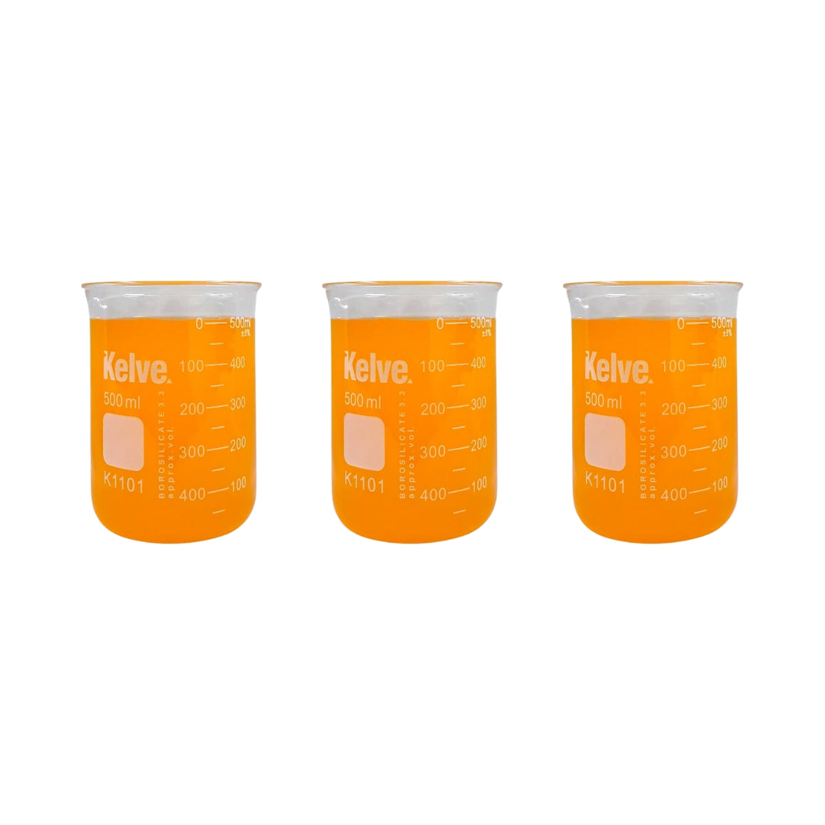 Vaso Precipitado De Vidrio 500 Ml Kelve K1101 Paq C/3
