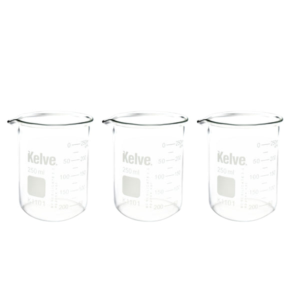 Vaso Precipitado De Vidrio 250 Ml Kelve K1101 Paq C/3