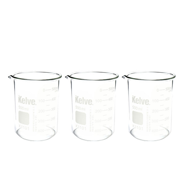 Vaso Precipitado De Vidrio 500 Ml Kelve K1101 Paq C/3