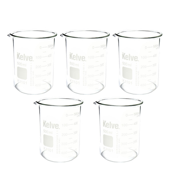 Vaso Precipitado De Vidrio 500 Ml Kelve K1101 Paq C/5