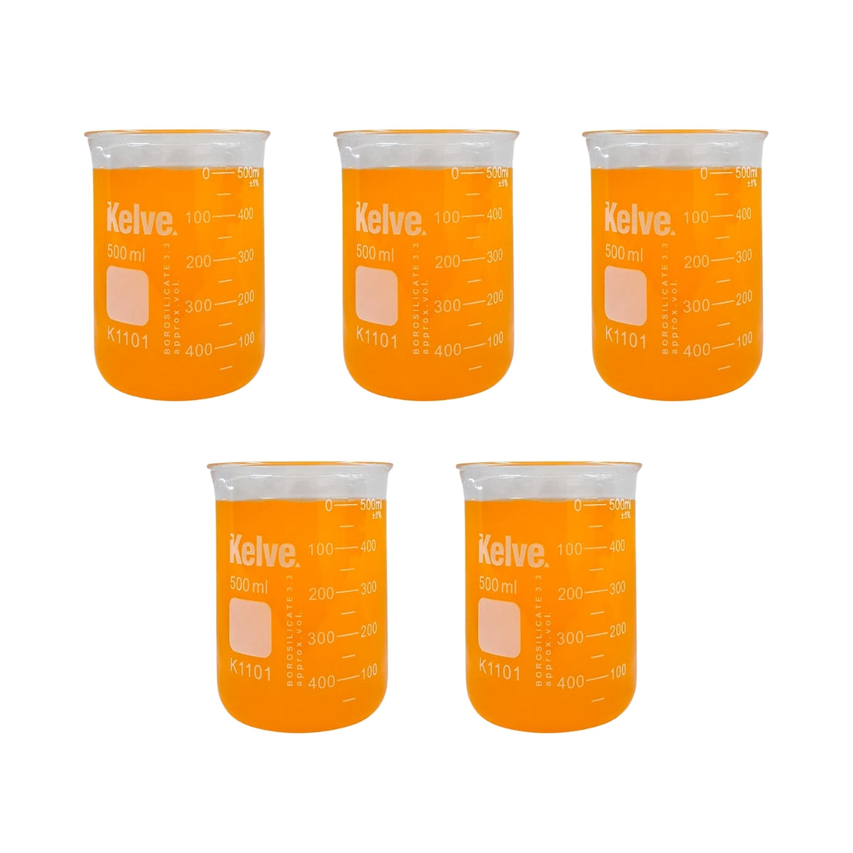 Vaso Precipitado De Vidrio 500 Ml Kelve K1101 Paq C/5
