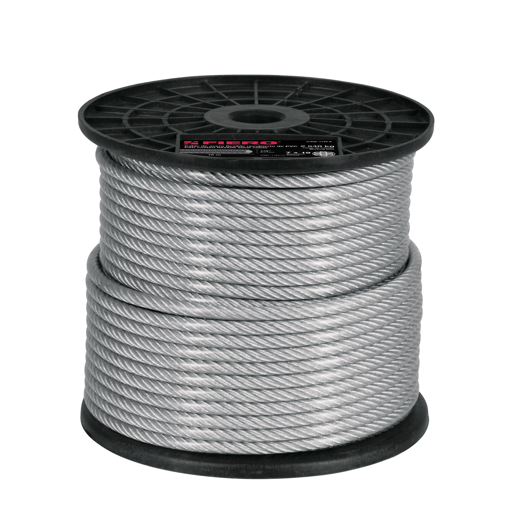 Cable Acero Recubierto Pvc 1/4 7X19 Hilos 75 Mt 44224 Fiero ID-2783480