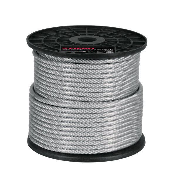 Cable Acero Recubierto Pvc 1/4 7x19 Hilos 75 Mt 44224 Fiero