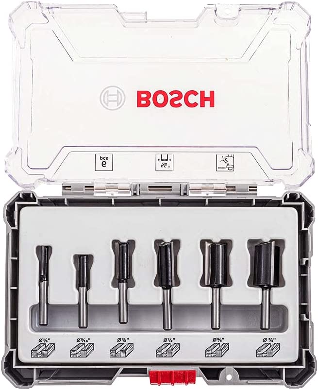 Set De Fresas Rectas 1/4 Con 6 Piezas Para Madera Carpintero Bosch ID-1747938